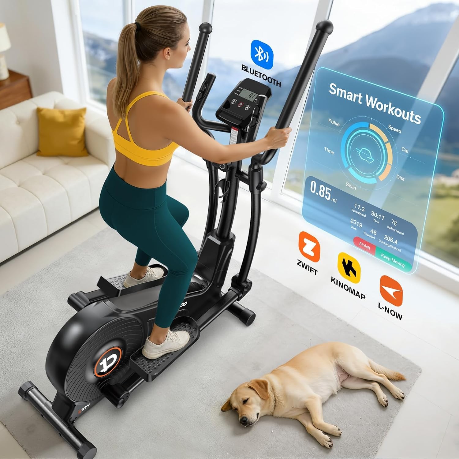 Elliptical Machine Elliptical Exercise Machine with 16-Level Resistance&Quiet