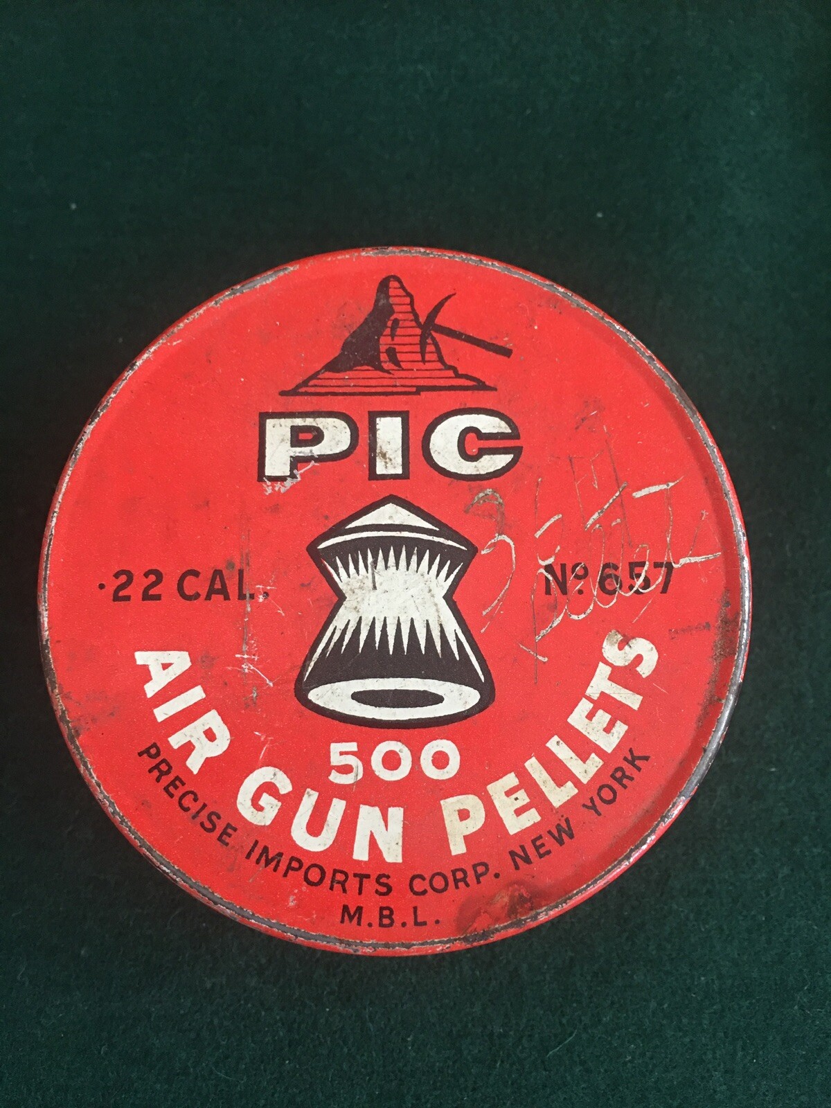 Vintage PIC Air Gun Pellet Tin NO. #657 .22 CAL - Made In Great Britain - Used