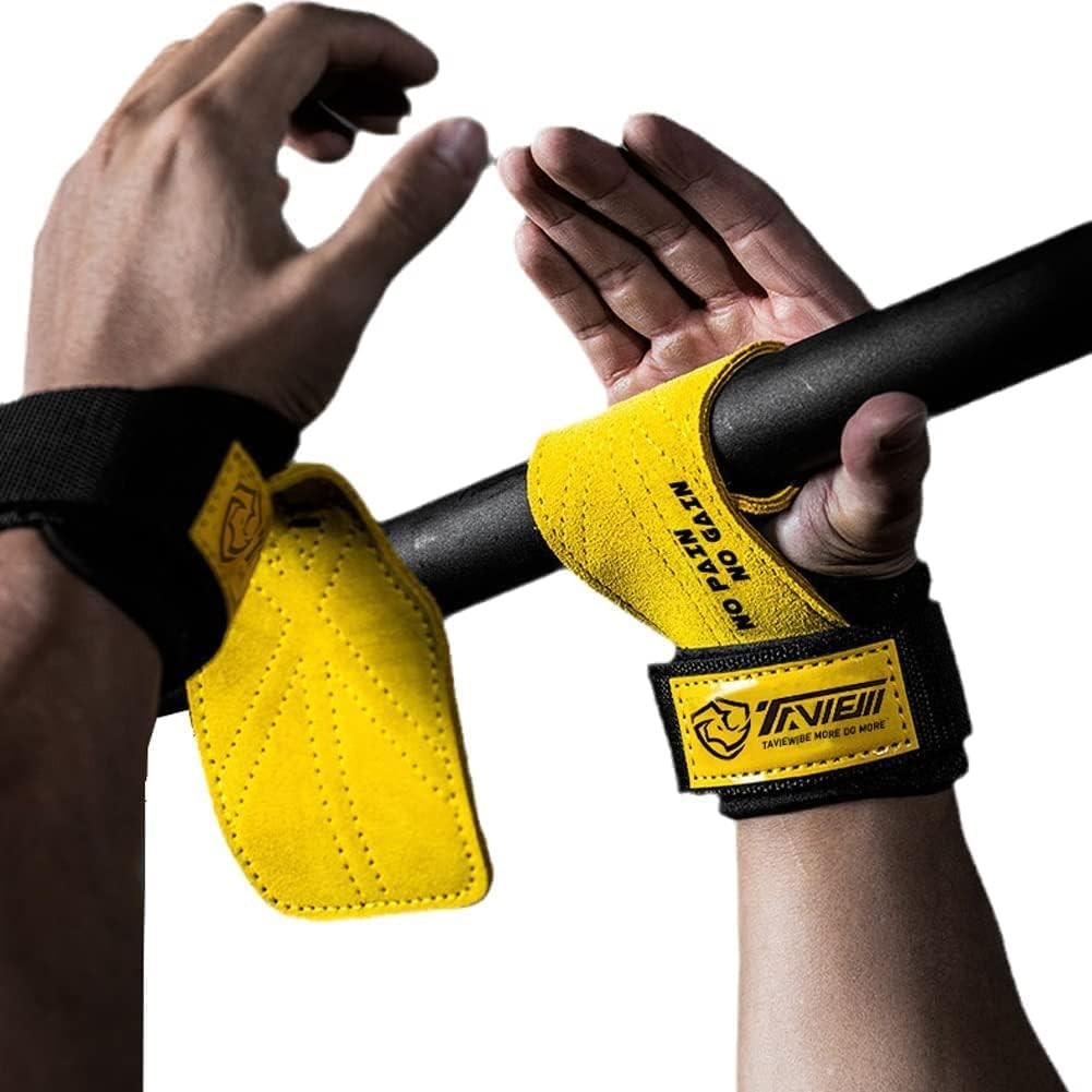TAVIEW Premium Weight Lifting Wrist Hooks Straps for Maximum Grip Support - D...