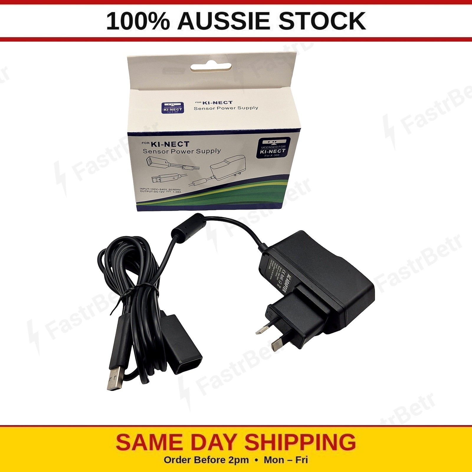 Xbox 360 Kinect Sensor Bar AC Power Supply Adapter | USB Cable AU Plug | New
