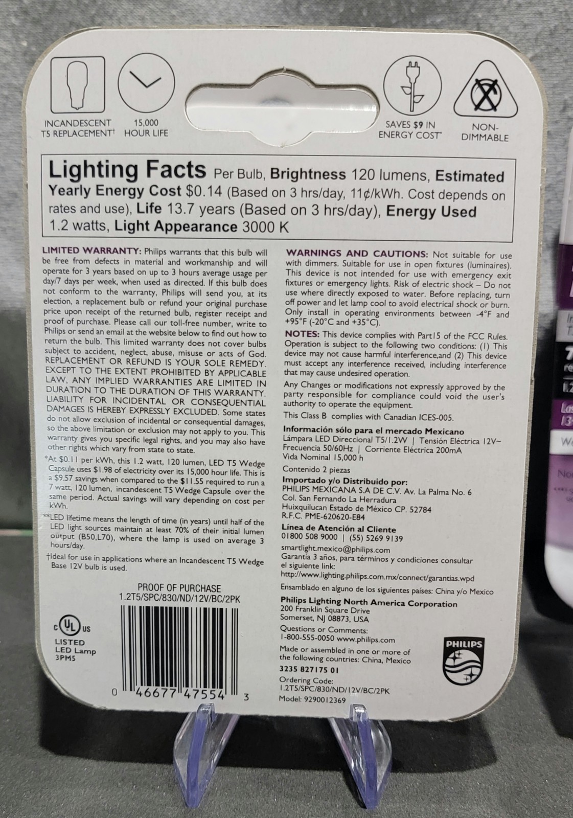 Philips Landscape Lighting 7Watt T5 LED Replacement Lamp 12Volt 1.2 Watt 2 Lamps
