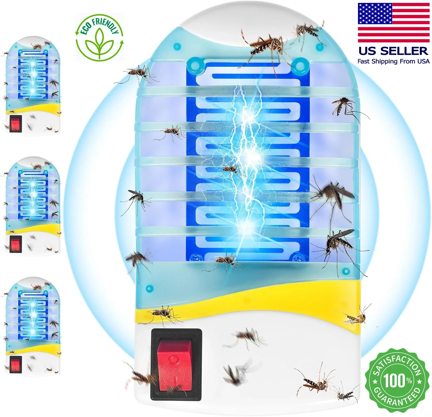Electric Mosquito Killer Lamp Bug Insect Zapper Plug in LED Repellent Trap
