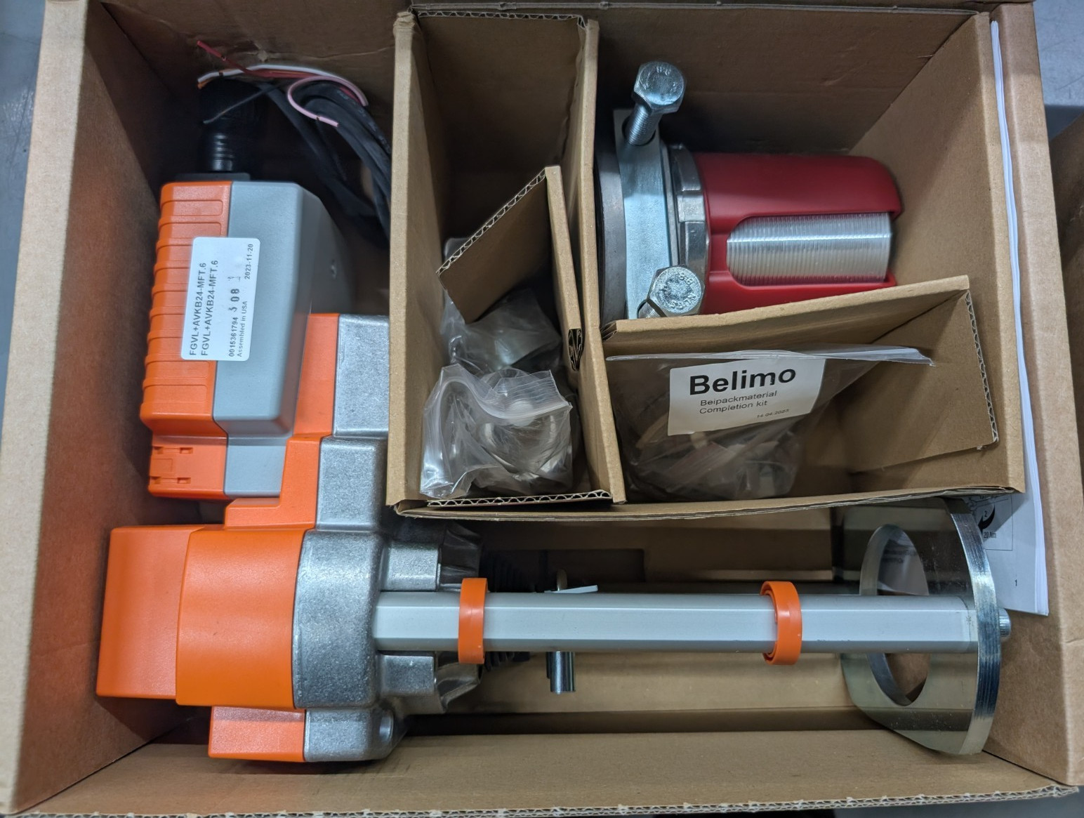 Belimo FGVL+AVKB24-MFT.6 Flanged Globe Valve Linkage Actuator Fail-Safe 24V NIB