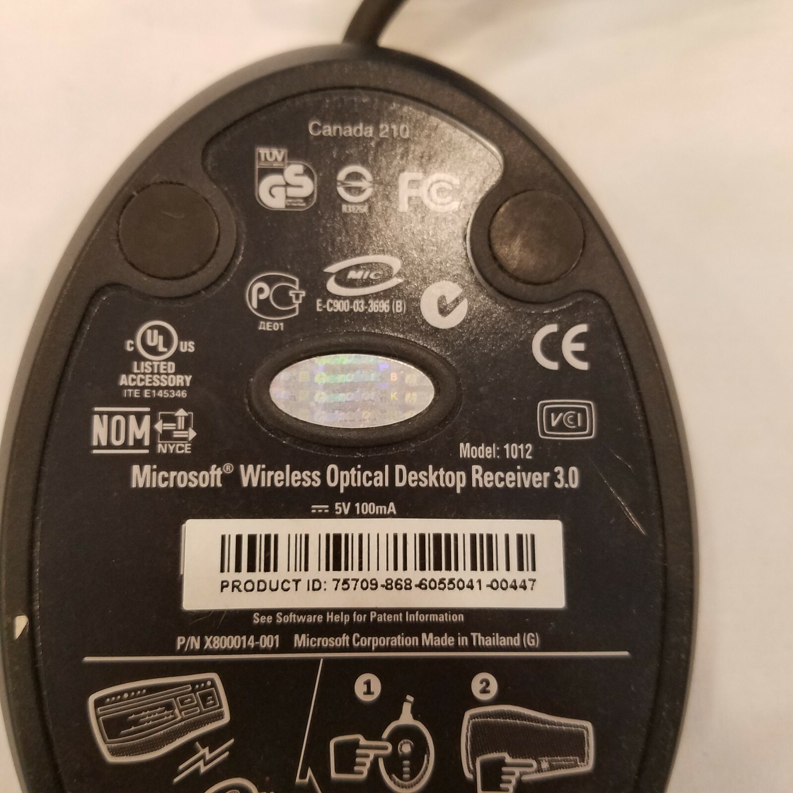 MICROSOFT 1012 Wireless Optical Desktop Receiver 3.0