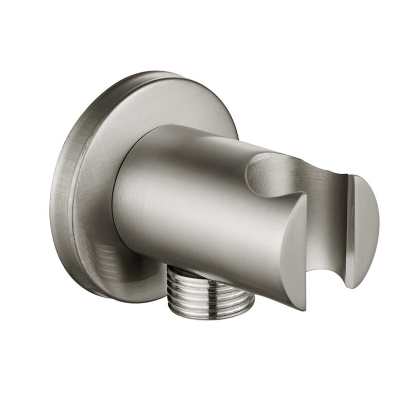 Brass Round Hand Shower Holder Handheld Showerhead Bracket Brushed Nickel