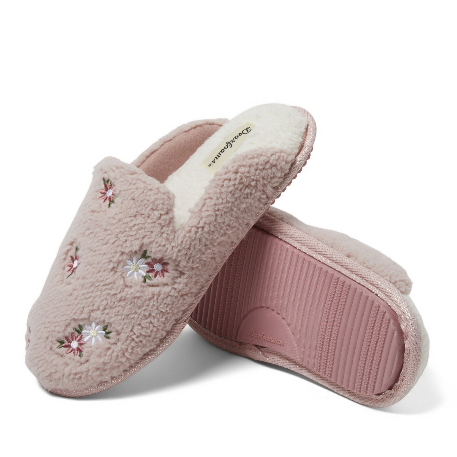 Dearfoams Women's Teddy Tab Scuff Slipper