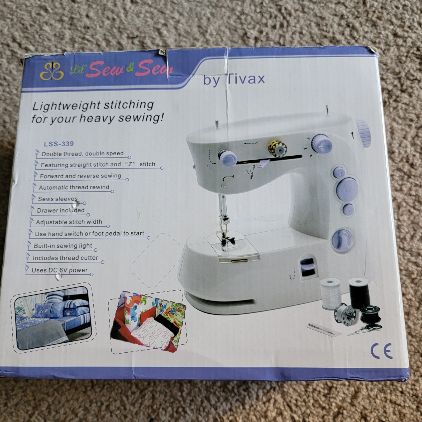 Lil Sew and Sew Sewing Machine LSS -339 with Foot Pedal and Box