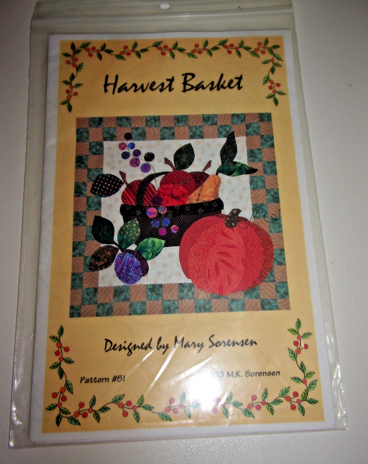 "HARVEST BASKET" QUILT PATTERN #51 BY MARY SORENSEN