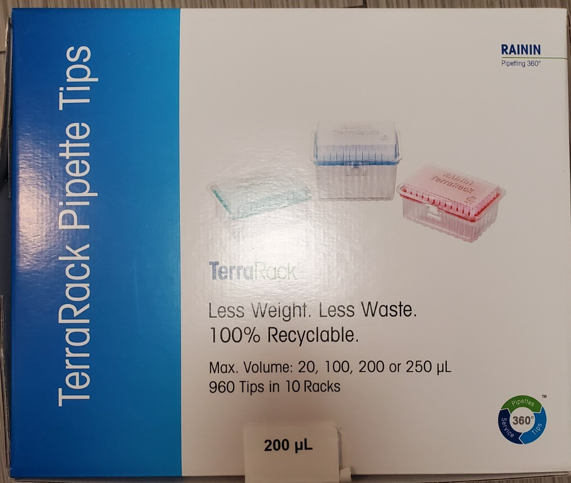 Mettler Toledo Rainin TerraRack 17014963 Pipette Tips TR LTS 200µL F 960A/10