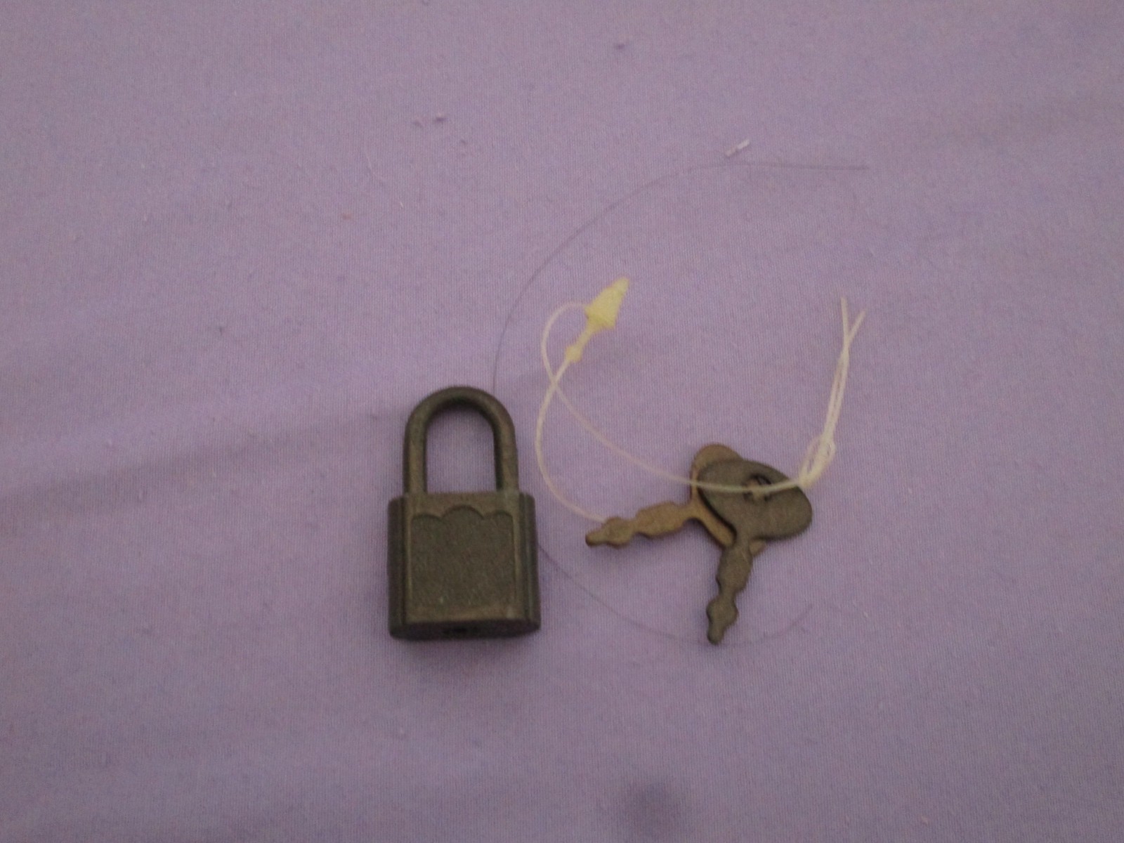 Vintage small padlock and key set, brass , preowned