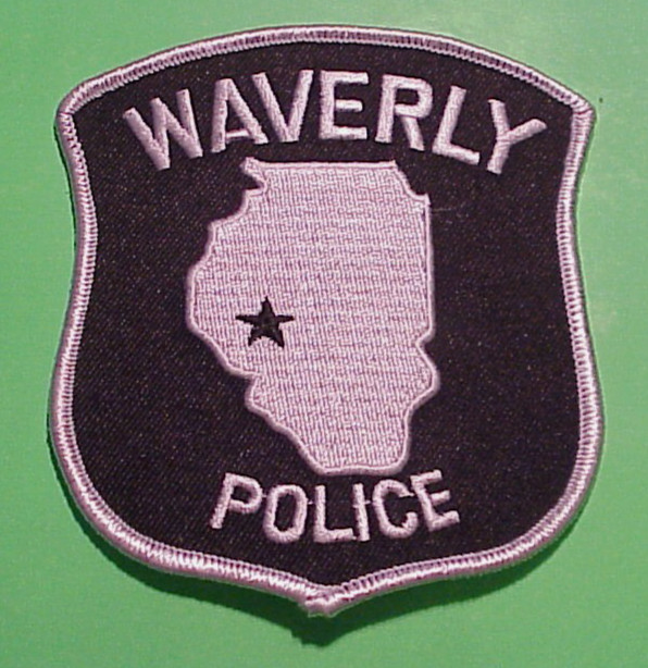 WAVERLY  ILLINOIS  IL  ( SILVER BORDER )  4"  POLICE  PATCH  FREE SHIPPING!!!