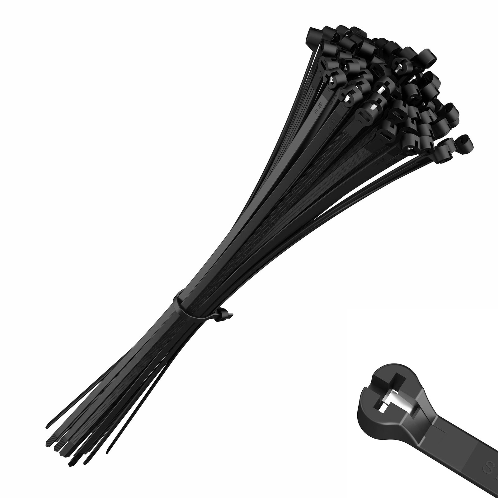 Cable Ties with Metal Tooth Stainless Steel Locking Device 11” X 0.19“, Zip T...