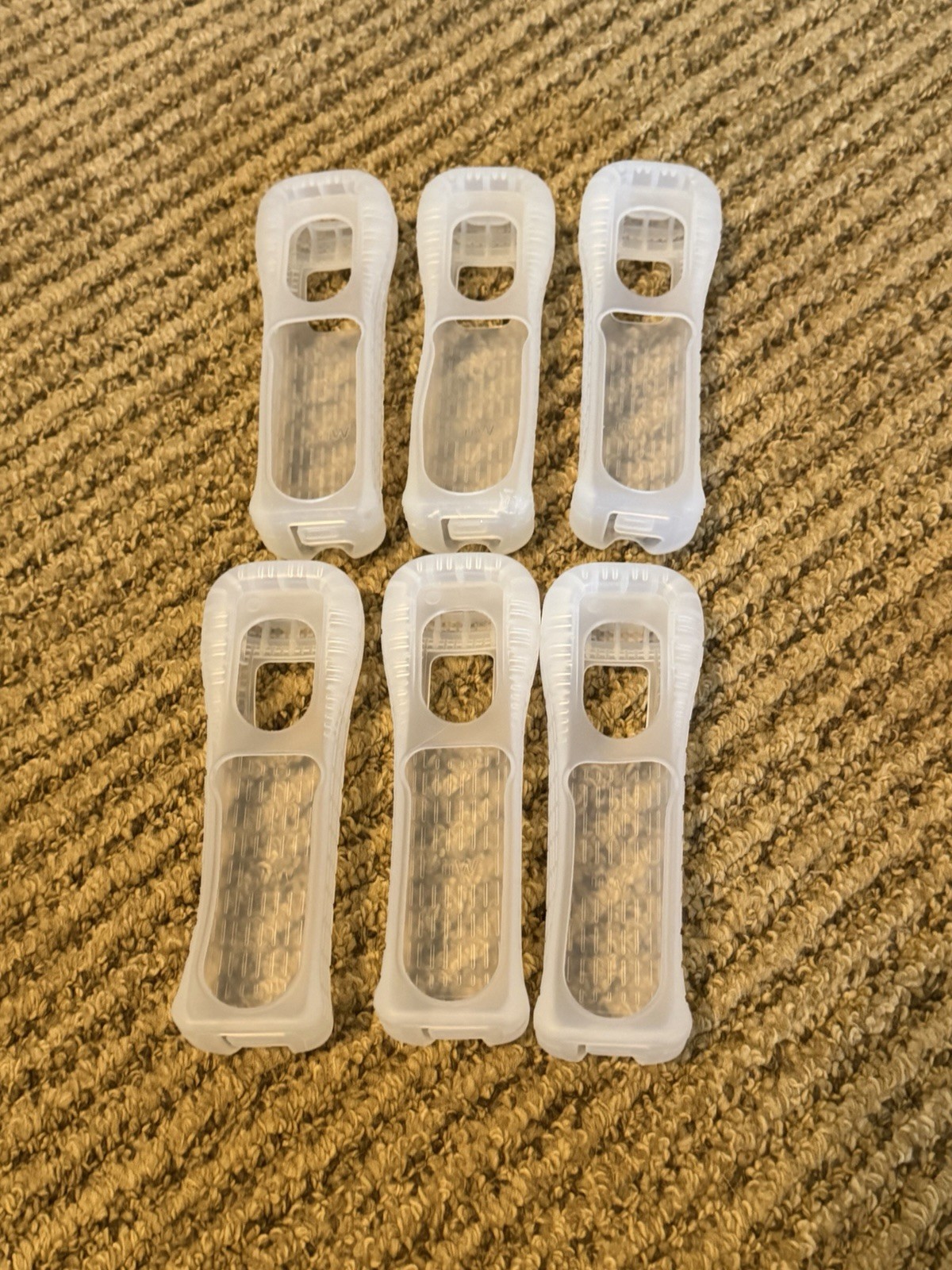 Nintendo OEM Clear Wii Lot 6 Controller Remote Silicone Rubber Grip Skin Cover
