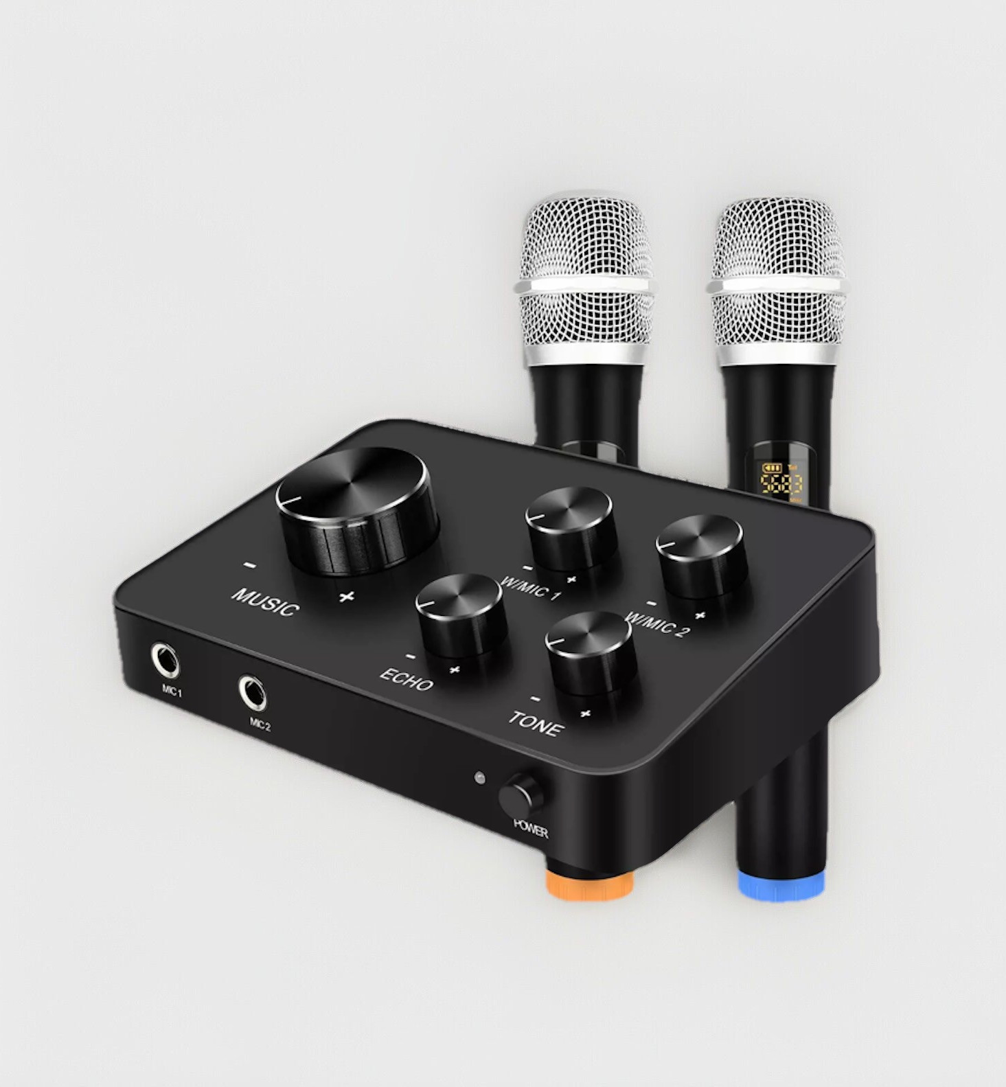 Rybozen Karaoke Microphone Mixer System Set with Dual UHF Wireless