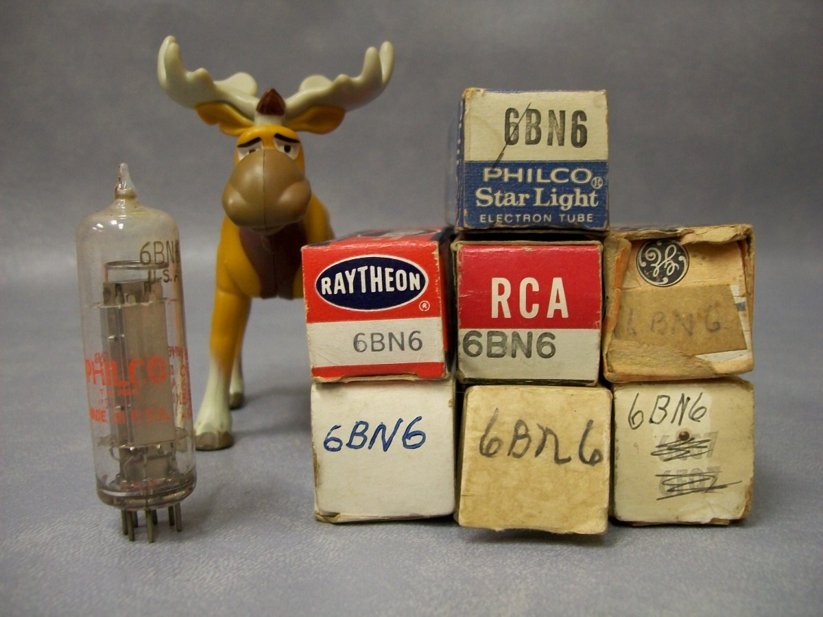 6BN6 Vacuum Tubes  Lot of 7  GE / Philco / Raytheon / RCA / Sylvania / Zenith