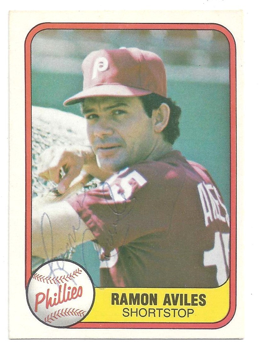 Ramon Aviles Philadelphia Phillies 1981 Fleer #23 Signed Card