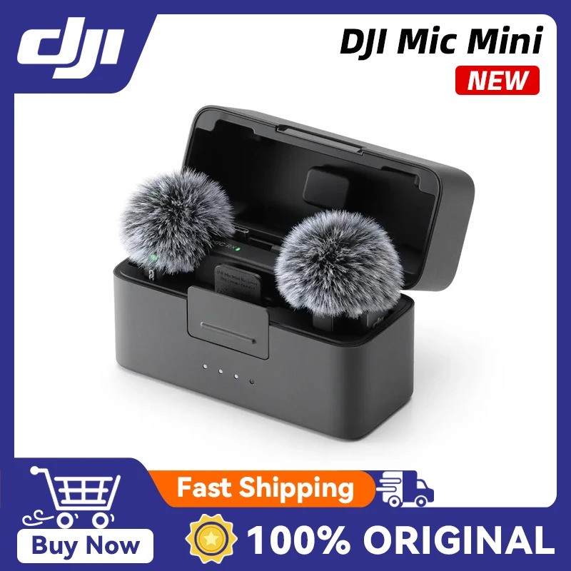 DJI Mic Mini Wireless Lavalier Microphone System 400M 2TX+1RX+Charging Case