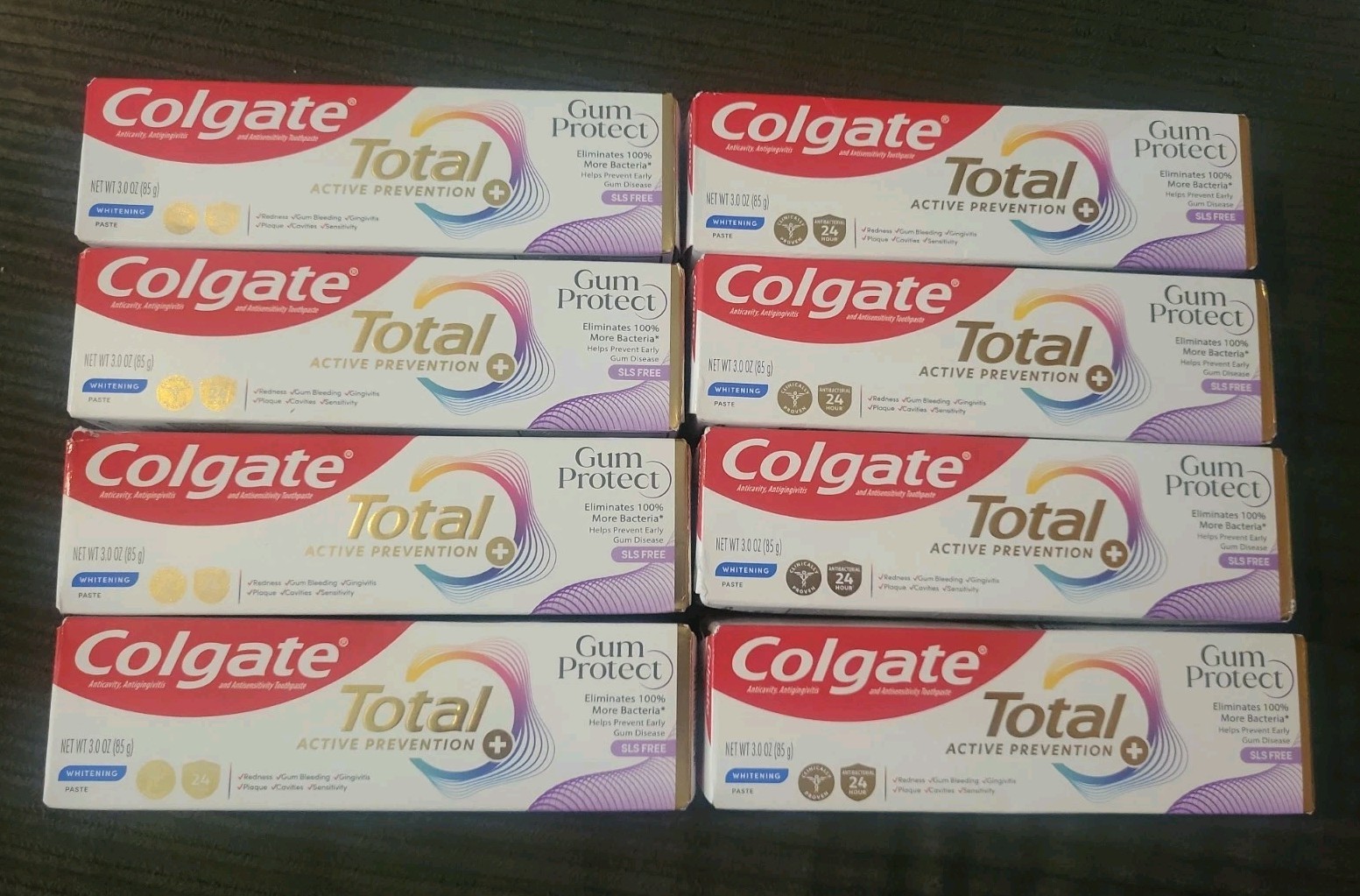 (8) Colgate Total Active Prevention Gum Protect Whitening Toothpaste 3oz
