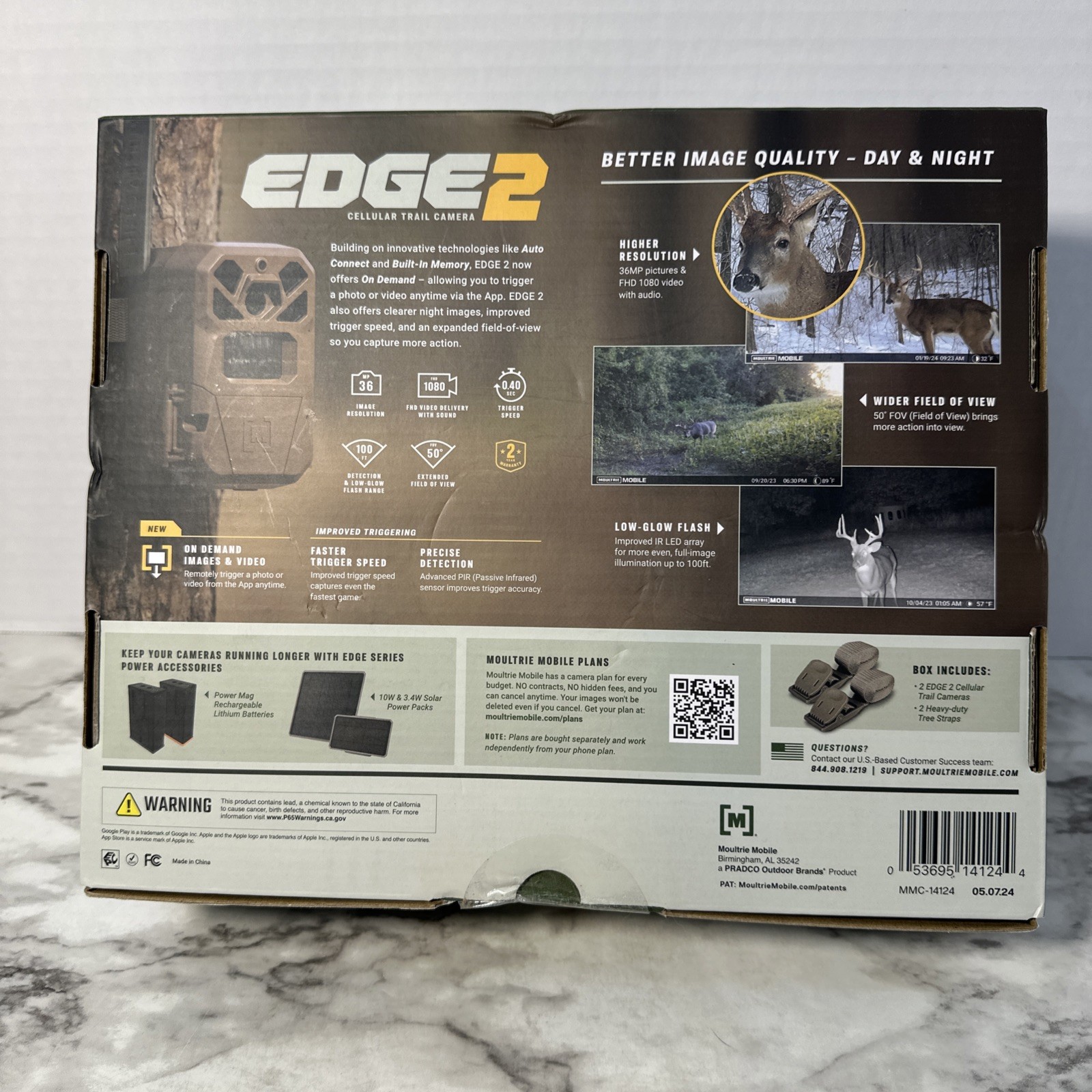 Moultrie Mobile Edge 2 Cellular Trail Camera - MMC-14124- 2 Pack - Brown - NEW
