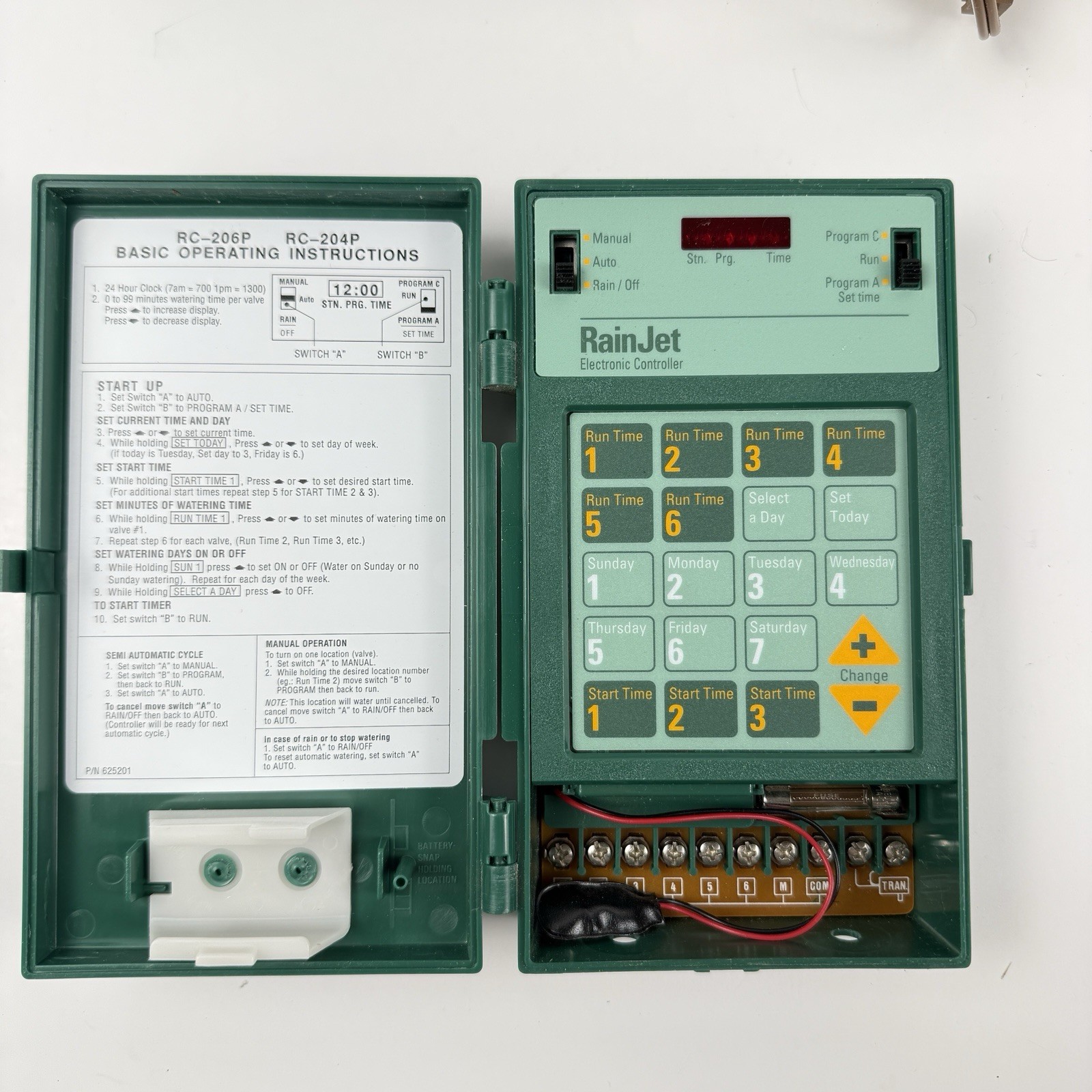 RainJet Electronic Sprinkler Timer 6 Station Controller Model RC-206P