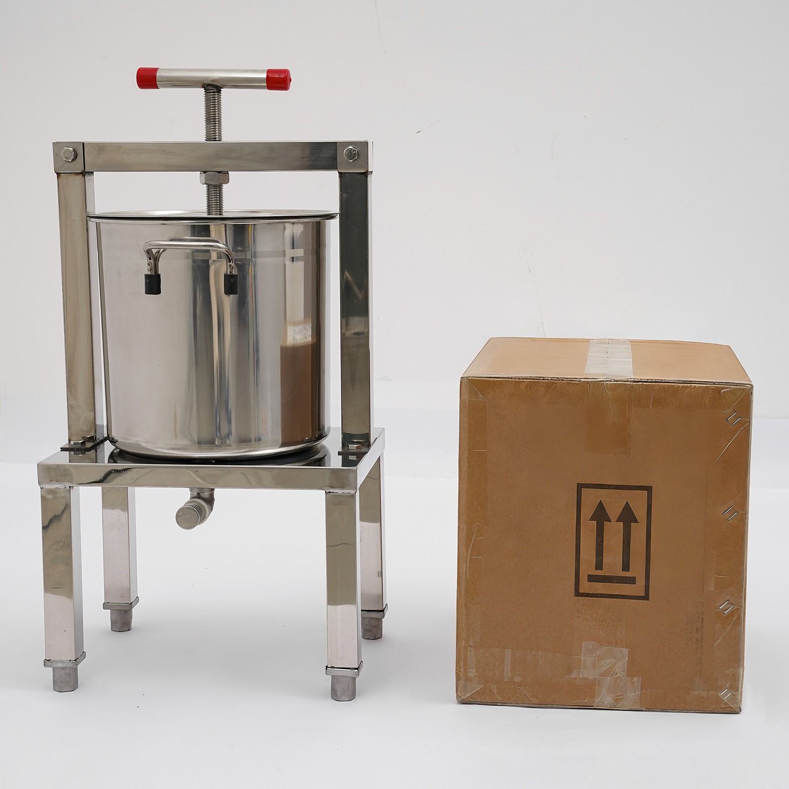 Large Manual Fruit Honey Presser Cider Wine Grape Apple Press Extractor For Wine