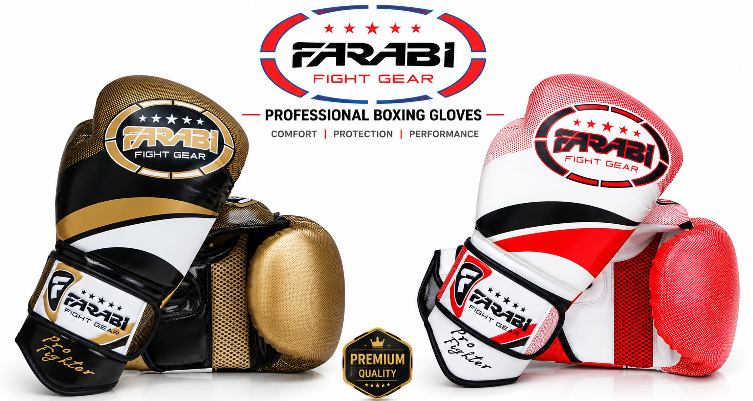 FARABI  Leather Boxing Gloves Sparring Punching Training MMA Gloves 10OZ-16OZ