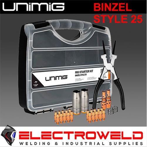UNIMIG BINZEL 25 STYLE MIG TORCH STARTER KIT WELDING SPARES TIPS NOZZLES UMSK25