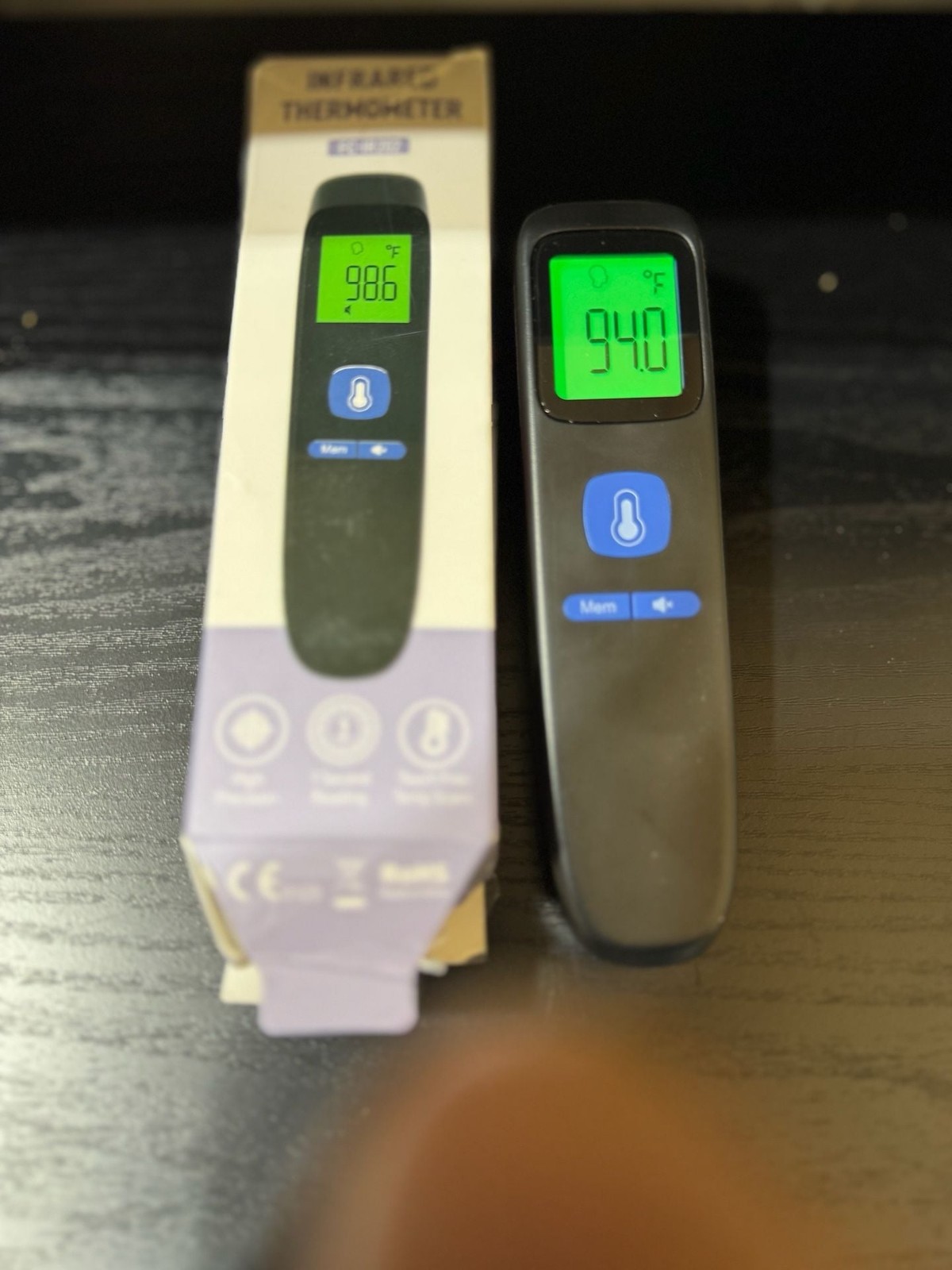 ANMEATE No Touch Forehead Thermometer Infrared Digital Baby Adult Fever Alarm