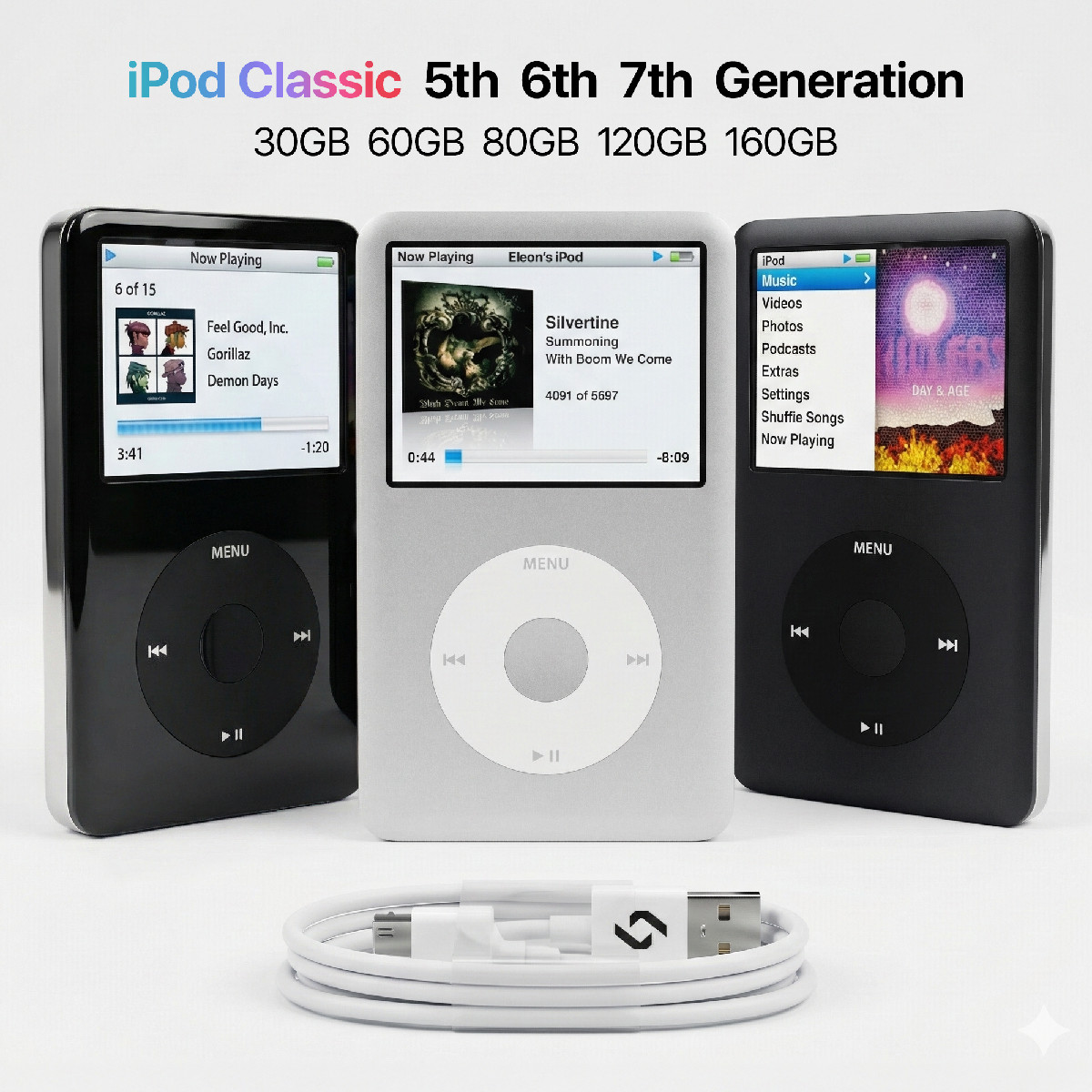 iPod Classic 5th 6th 7th Generation 30GB 60GB 80GB 120GB 160GB All Colors