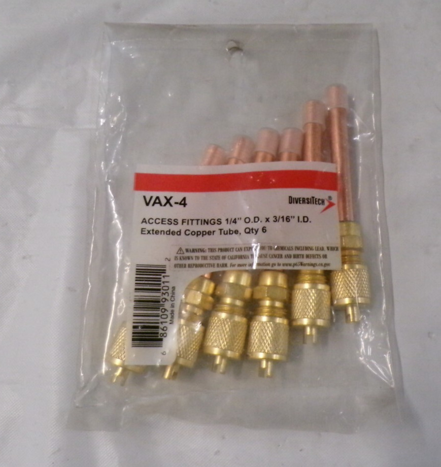 VAX-4-DVRS   DIVERSITECH ACCESS FITTING 1/4IN EXT END - PKG OF 6 PCS