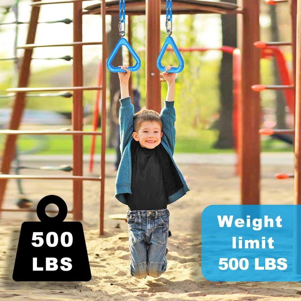 2Pcs Trapeze Swing Bar Rings with Carabiners, Swingset Accessories Outdoor for N