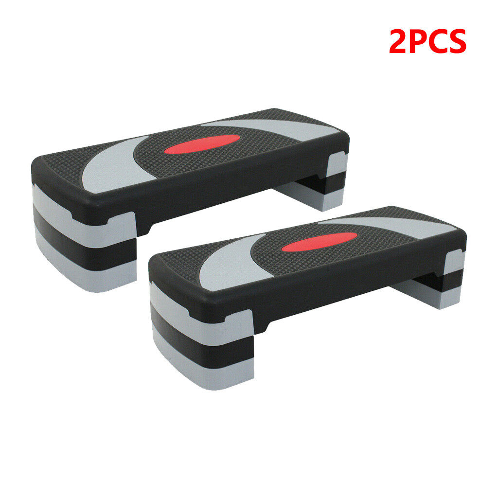 2PCS 30" Aerobic Exercise Step Platform w/4 Risers Adjust Height Workout Stepper