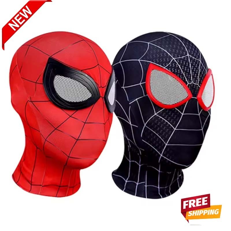 Spider Man Miles Morales Mask Superhero Cosplay Adults Kids Halloween PartyProps