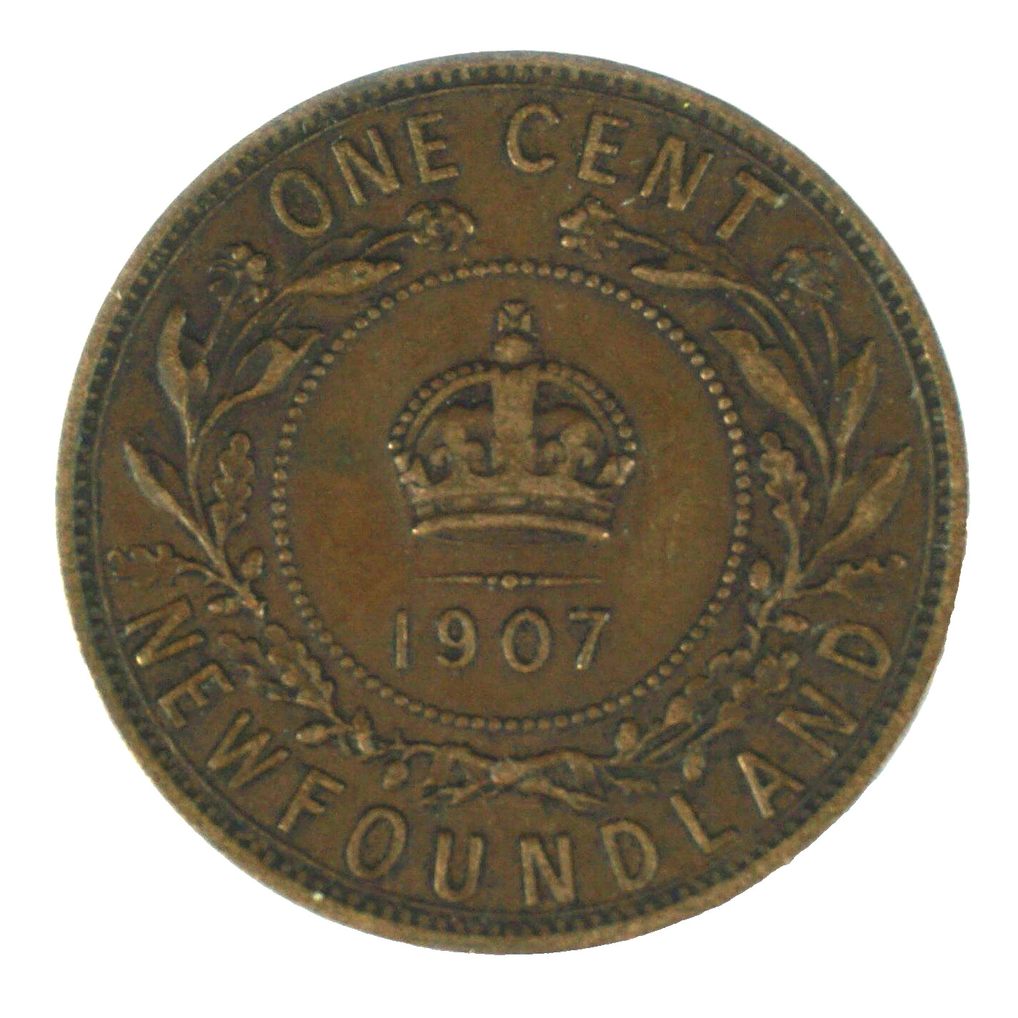 A King Edward VII Canadian / Canada Newfoundland 1907 One Cent Copper Coin