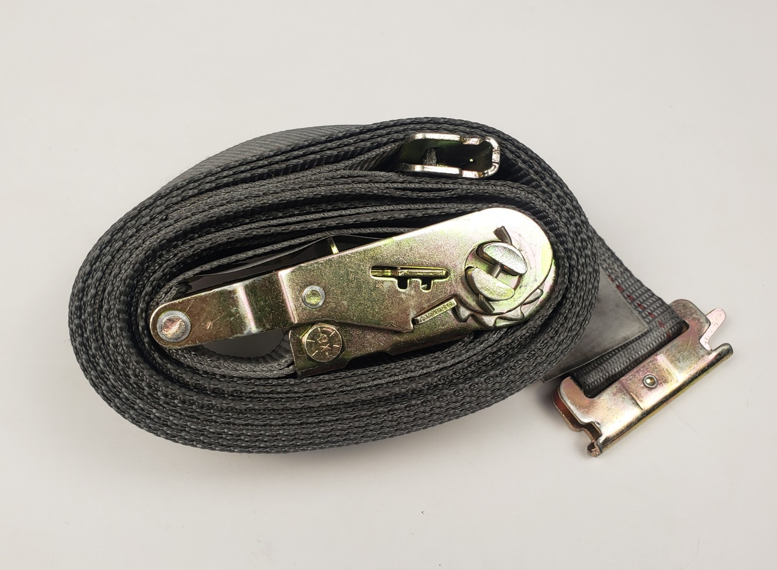 USCC “US CARGO”, E-Track, Ratchet Cargo Strap, Gray, 2in x 16ft, 1467lbs WLL