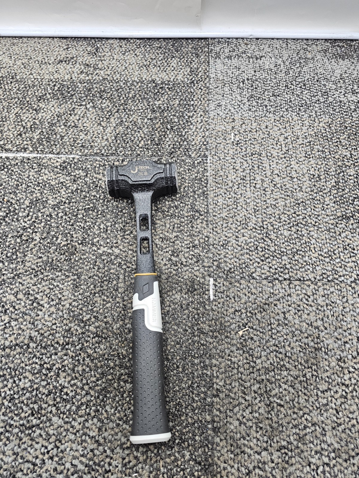 (QTY 2) JeTech Tool 3lbs Hammer 13" Ergonomic Grip Gray/Black