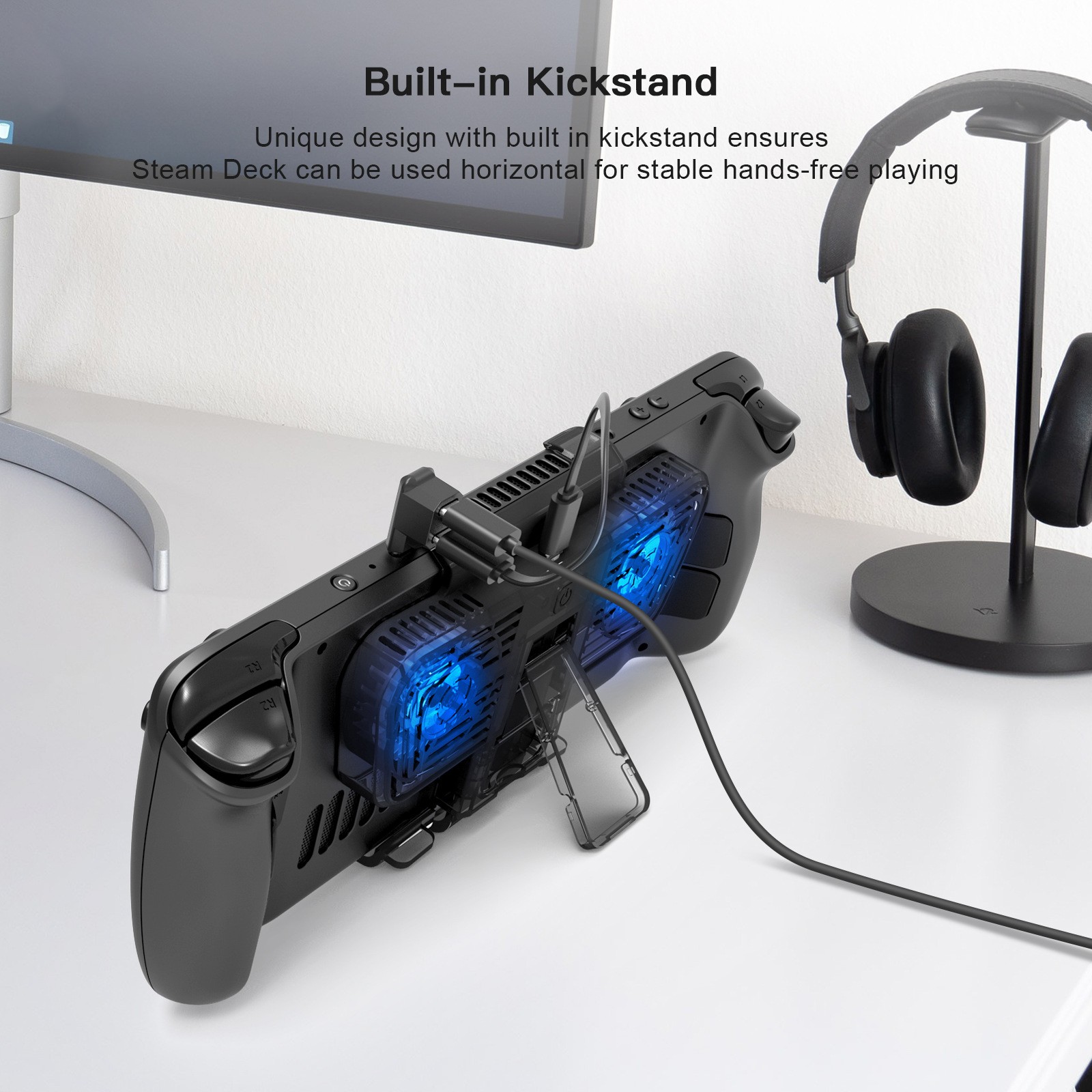 External LED Fan Cooling Cooler Holder Bracket For Steam Deck/Switch/Switch OLED