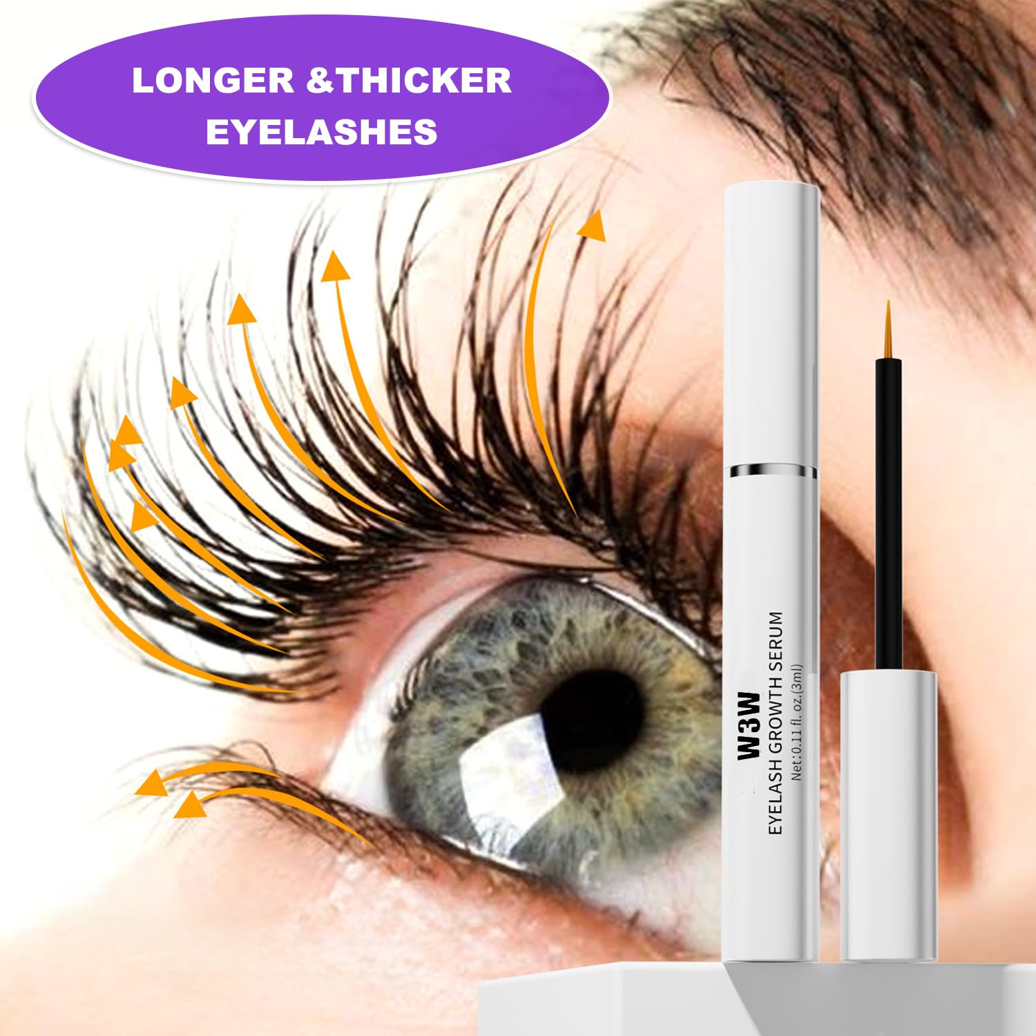 Lash Serum- Rapid Eyelash Growth Serum for Tronger, Healthier Lashes & Brows, Ve
