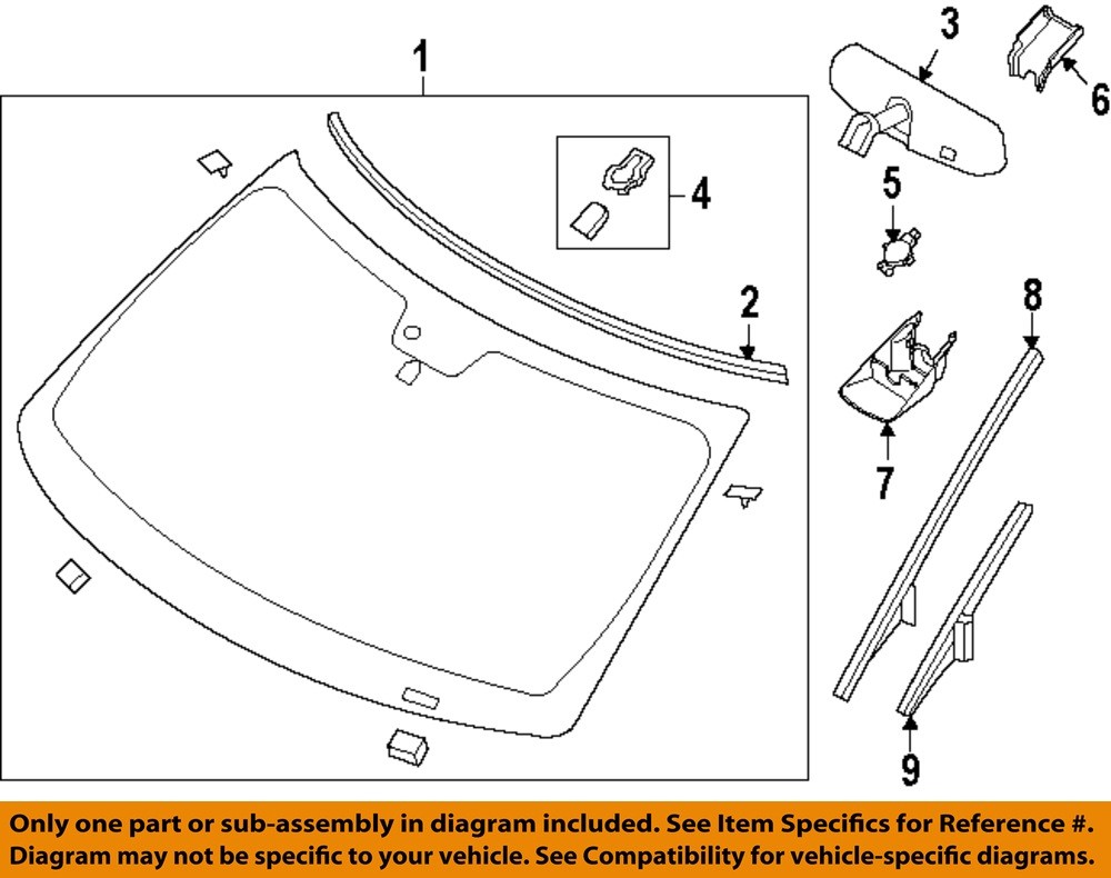 FORD OEM 11-19 Explorer Windshield Moldings-Pillar Molding BB5Z7803145AA