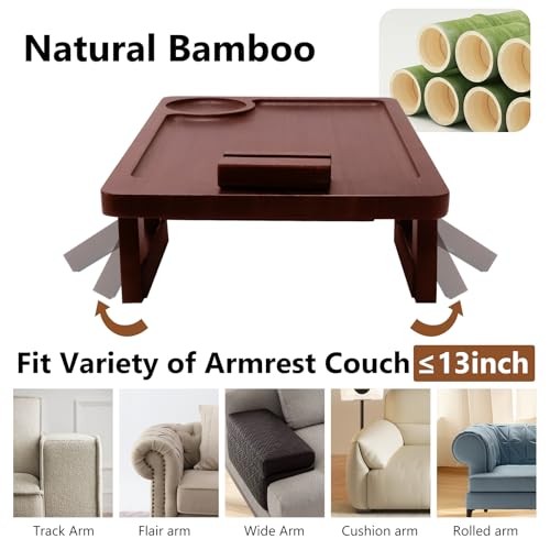 Couch Tray & Sofa Armrest Table - Multi-Functional Couch Trays for Arm,