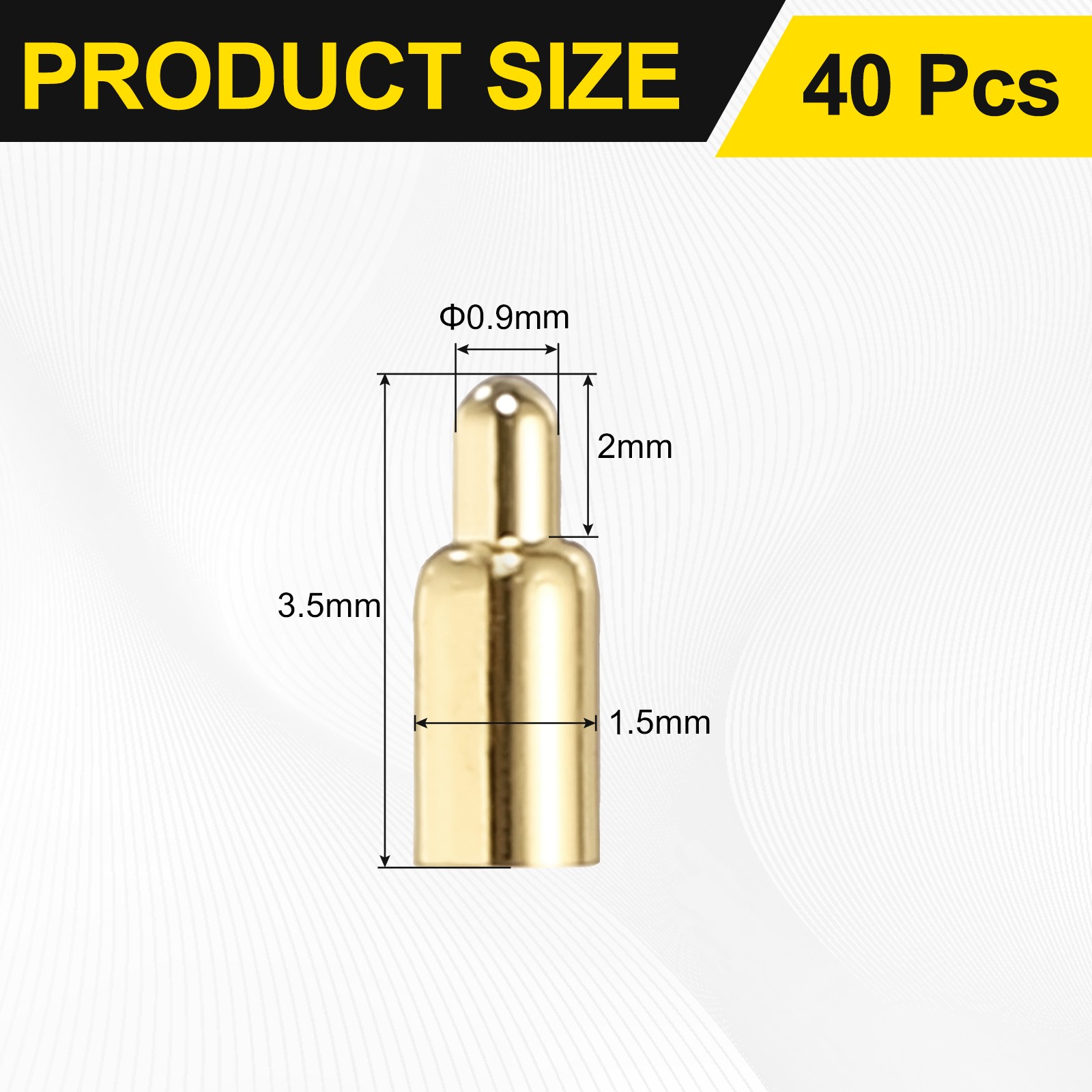40 Pcs 3.5mm Spring Test Probe Pin, Gold Plated Spring Loaded Thimble Pins