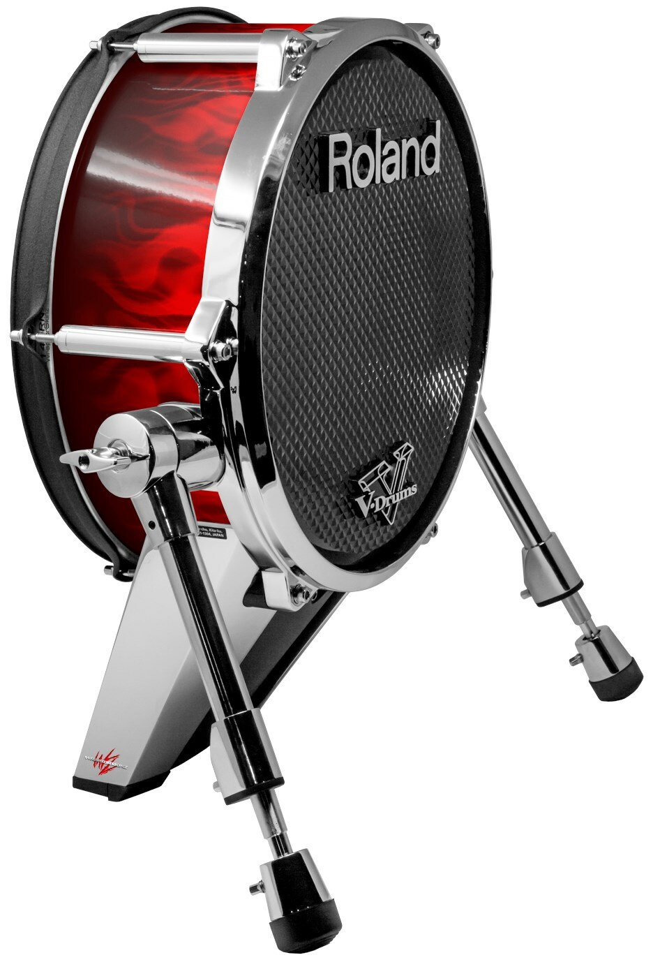 Wrap for Roland vDrum Shell KD140 Fire Flames Red