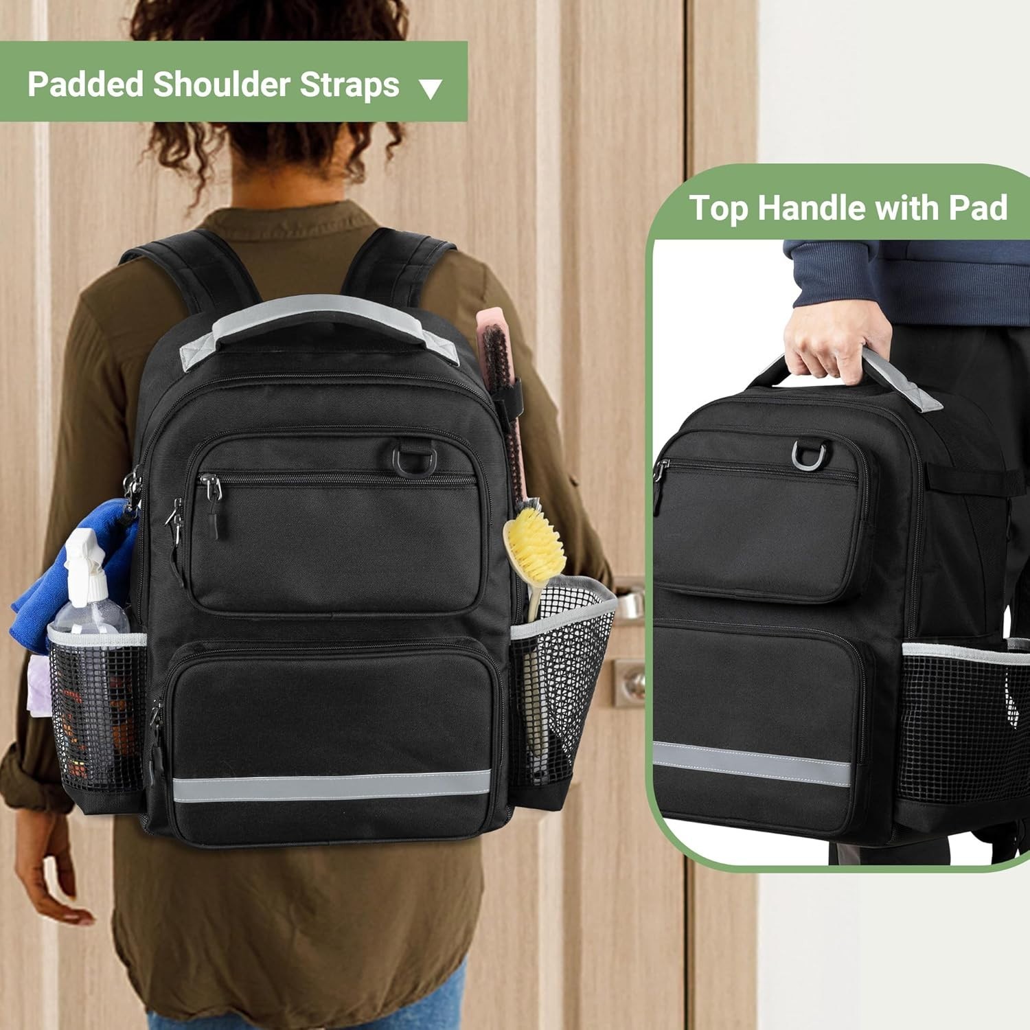 Waterproof Cleaning Backpack with Multiple Pockets for Efficient Organization