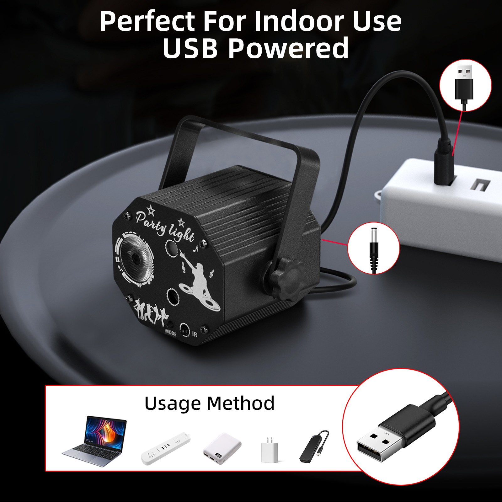 POGOLAB 72 Pattern USB Powered Party LED Lights, DJ Disco Lights Remote Control