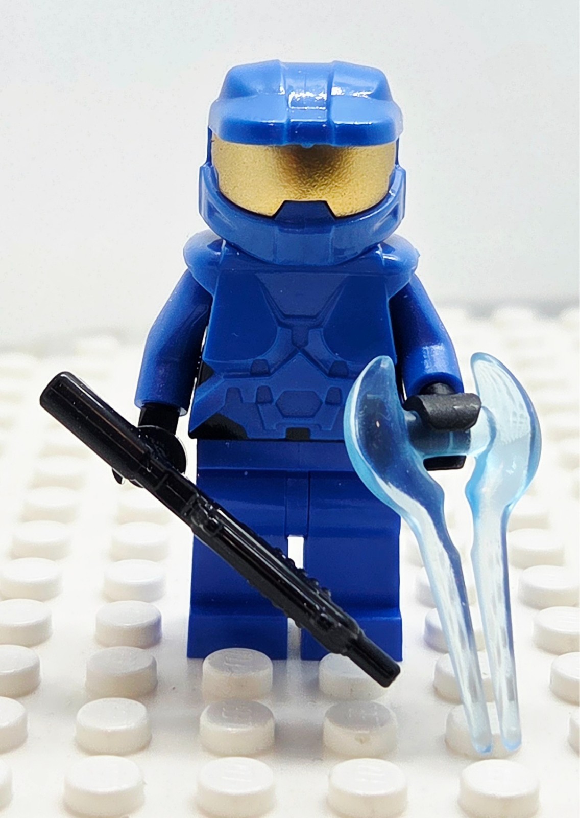 NEW Blue Halo Spartan Master Chief Commando made with real LEGO® Minifigure