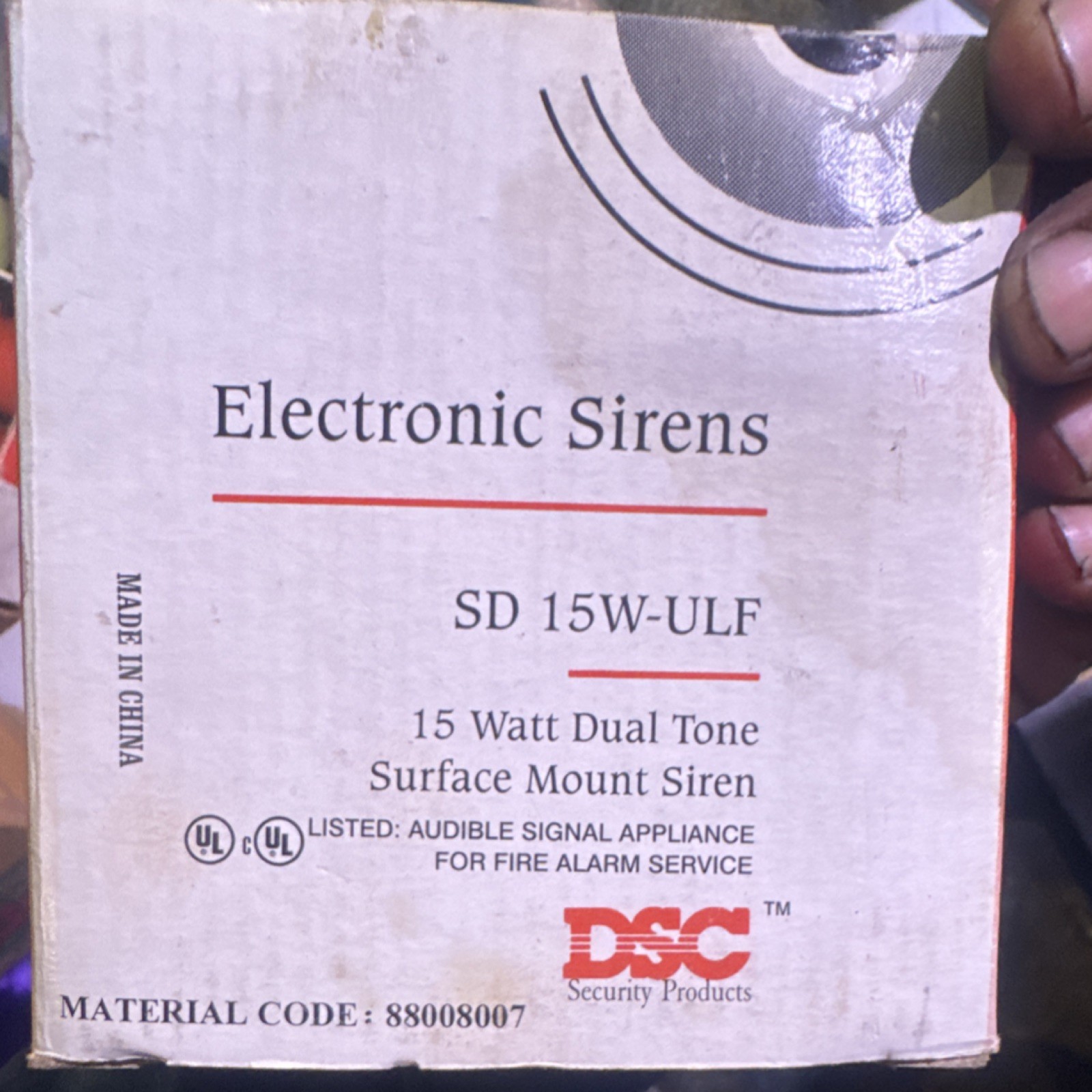 DSC SD 15W-ULF 15W Dual Tone Surface Mount Fire Alarm Siren