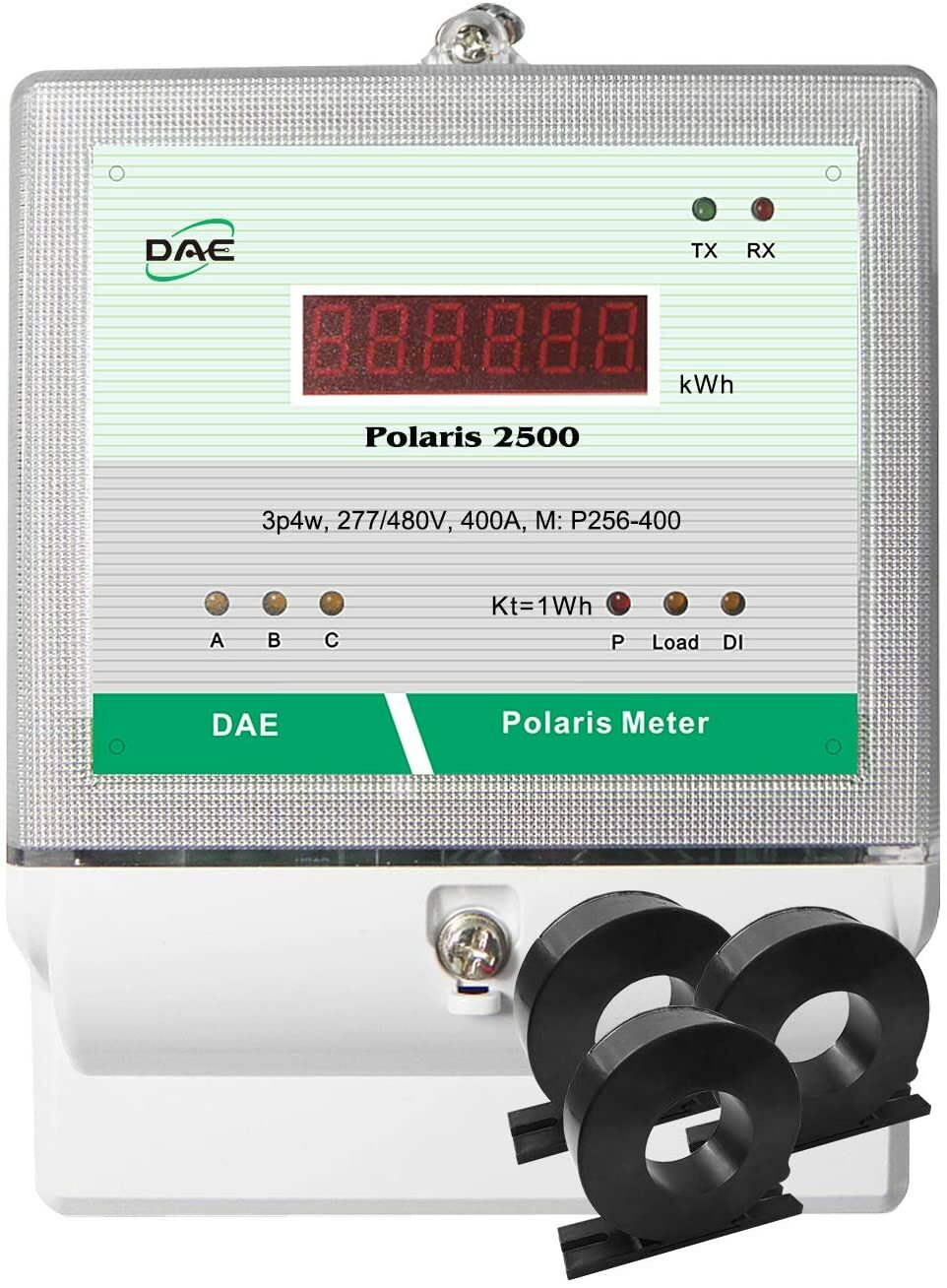 DAE P256-400-S KIT, 400A, 277/480v, RS485,UL kWh Smart Submeter, 3Phase, 3 CTs