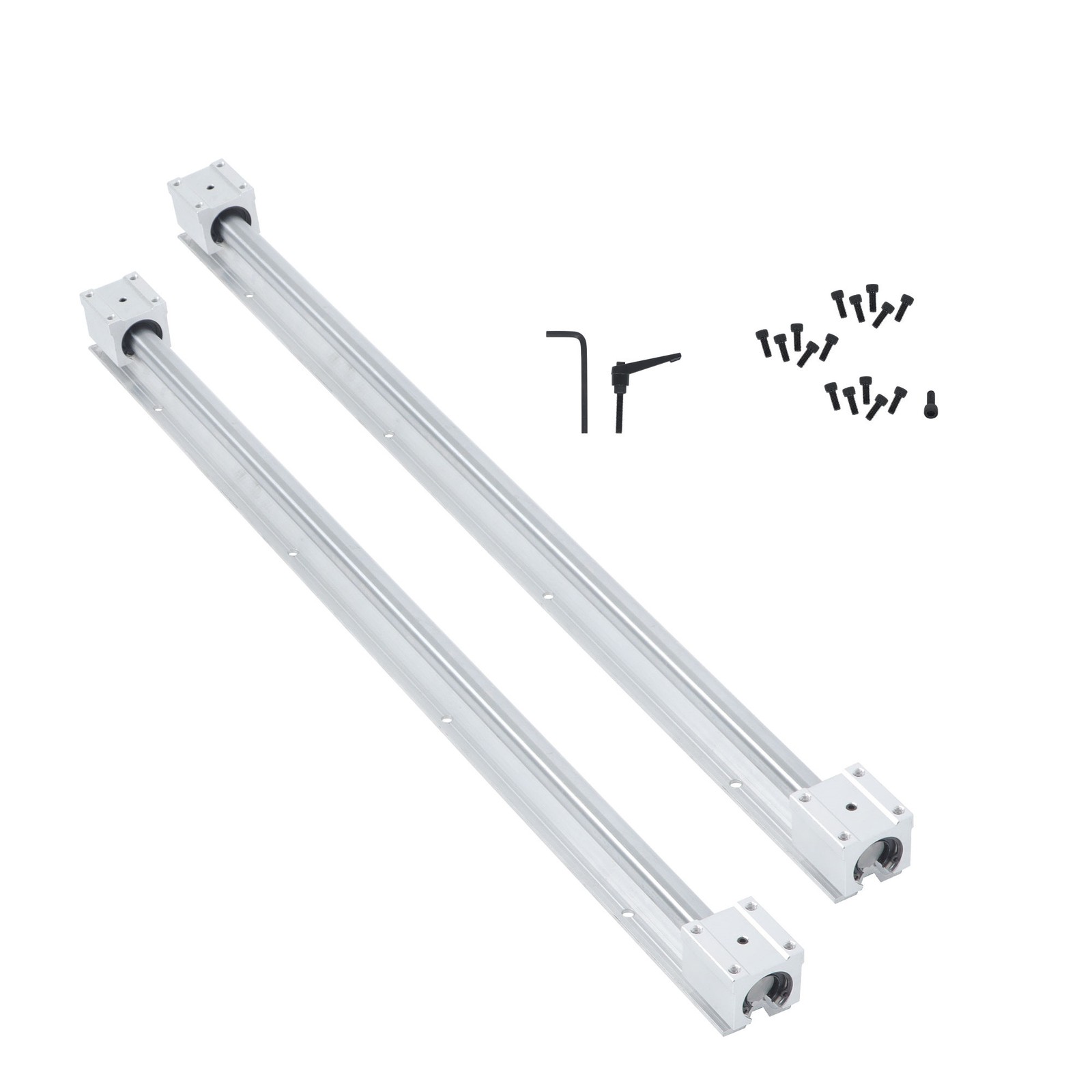 2-Pack SBR20 800mm Rails + 4 SBR20UU Blocks for Industrial Machinery