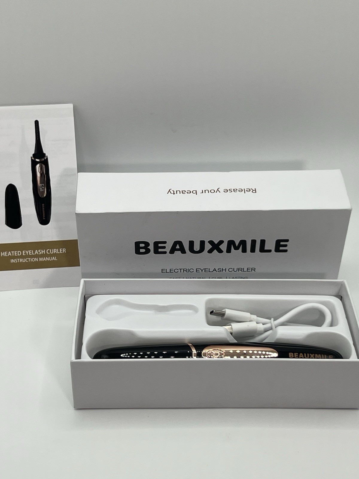 New Heated Electric Eyelash Curler Electric Beauxmile Women Luscious Lashes B59