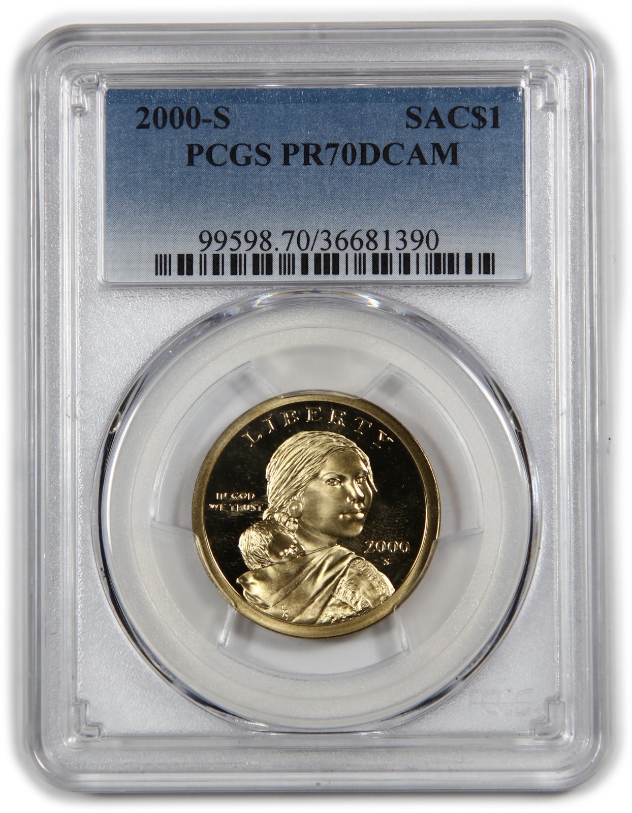 2000 S PCGS PR70 DCAM - Sacagawea Native American Dollar $1 US Coin #61702A